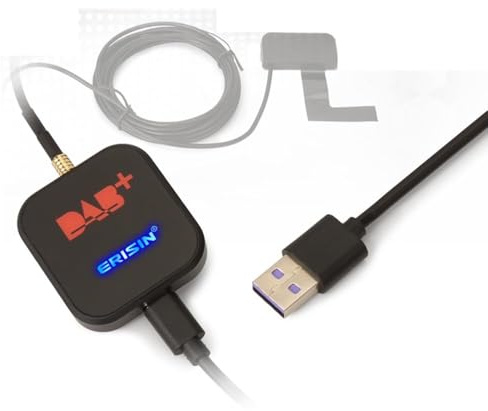 GONFEN DAB+ digital boxradio, mottagare, digital radio, tunerbox med MCX DAB-antennförstärkare för Android 9/10/11/12/13/14, bilradio USB-anslutning