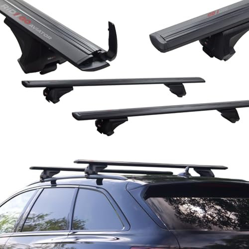 RIDIGO Dachträger für VW Passat B8 Alltrack ab 2015 mit geschlossener (integrierter) Dachreling Black