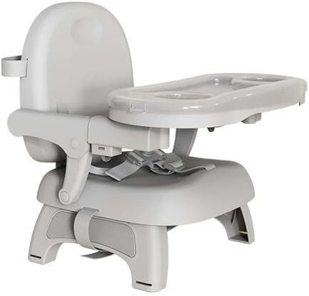 Rialzo Sedia Bambini, Seggiolone Pappa Portatile, Seggiolino Regolabile per bambino, Alzasedia con Cintura di Sicurezza e Vassoio Rimovibile, Adatto dai 6 ai 36 Mesi