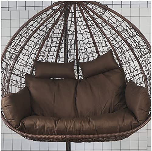 Thicken - Cuscino doppio sospeso per lettino Egg Nest Shaped Basket impermeabile e lavabile 2 persone Seater Wicker Rattan Swing Seat Pads for Patio Garden Brown