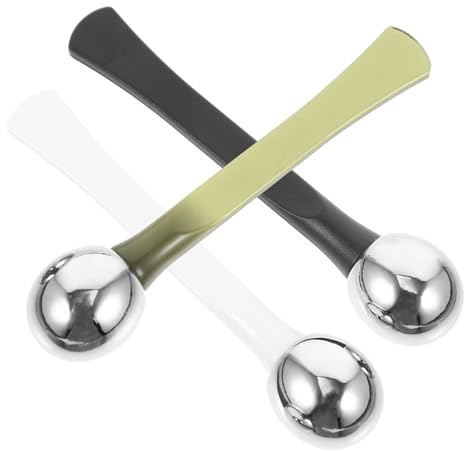 WEKADRIN Augenmassage Stäbe 3 Stück aus Zinklegierung und Kunstharz für Gesichtsmassage und Augencreme Anwendung Kompakt und Tragbar Unterwegs