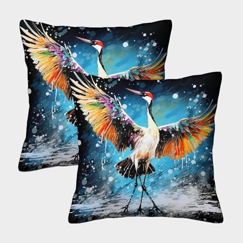 GXYUAOIEF - Funda de almohada (2 alas coloridas, fundas de cojín decorativas, cojín para sofá, sofá, cama, tejido con cremallera, decoración, 40 x 40 cm), color blanco