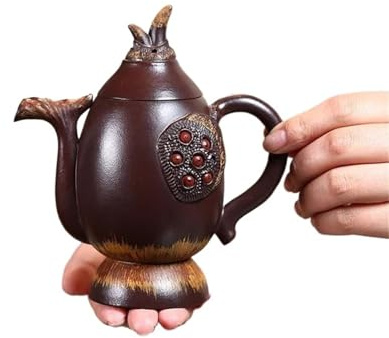 SCZMBLTLNV Teekannen Kung-Fu-Teeset, 220 M, Handgefertigte Teekanne Aus Lila Ton, Original-Erz, Alter, Senfkörner, Lotussamen-Teekanne Porzellan-Teeservice Tragbares Teeservice