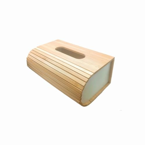 Scatola di fazzoletti in bambù e legno, dispenser decorativo per fazzoletti e tovaglioli per soggiorno, ufficio e bagno, compatibile con scatole di fazzoletti cosmetici 19,7 × 8,2 × 12,5 cm