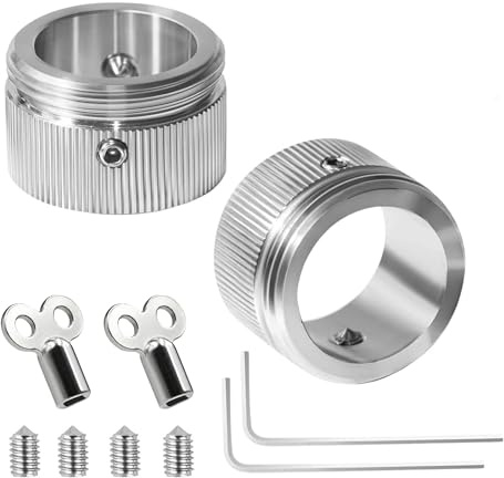 2 Pieces Stainless Steel Heating Valve Adapter, 2 Thermostatic Head Adapters with Strips, Radiator Valve RA to M30 x 1.5 with Hex Key (With Strips)