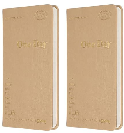 PATIKIL 2 unidades de cuaderno planner 7 x 3.8 agenda diaria color marrón | de bolsillo, 96 hojas sin fechar, para lista de tareas, objetivos semanales, organizador