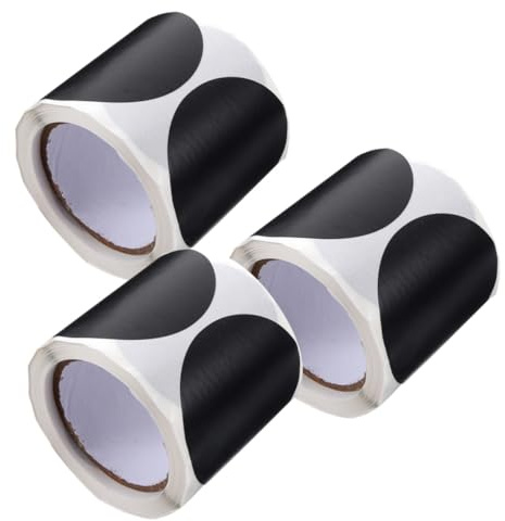 Cabilock 3 rollos Etiquetas Redondas de Pizarra Negra Reutilizables para Botes de Especias de Pegatinas Resistentes al Agua para Organización de Cocina y Frascos