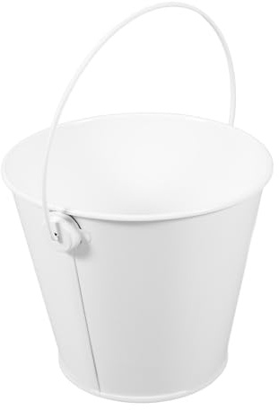 SHINEOFI Seau Blanc en Fer-Blanc 8X105X12 CM pour Récupération de Graisse de Barbecue Résistant Haute Température Accessoire la Cuisine Extérieur Pratique pour Cuisson et Nettoyage