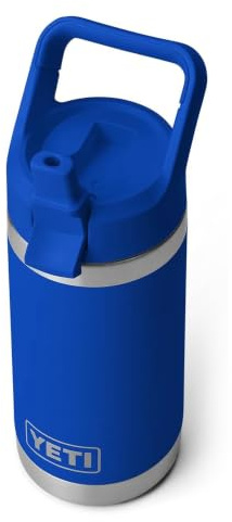 YETI Rambler Jr - Borraccia per bambini, isolamento sottovuoto, in acciaio inox, con tappo con cannuccia, colore blu reale, 355 ml