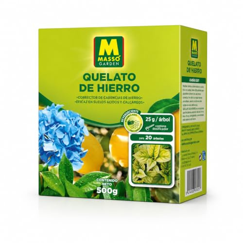 Quelato de Hierro Granulado 500 g | Corrector de Clorosis Férrica y Hojas Amarillas | Abono NK con Hierro EDDHA para Cítricos, Frutales, Hortensias, Huerto y Plantas | Nexum Market