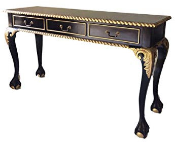 Kunibert Antik barock sekreterare Louis Seize färg: svart med guld skrivbord toalettbord längd 135 x höjd 76 x bredd 43 cm nr 6
