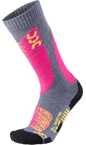 UYN S100042 SKI ALL MOUNTAIN Socks Women's Gris moyen chiné/rose 36