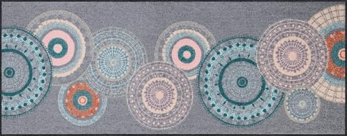 Erwin Müller Fußmatte, Schmutzfangmatte, Sauberlaufmatte Mandala grau Größe 80x200 cm - rutschfest, langlebig, pflegeleicht, für Fußbodenheizung geeignet