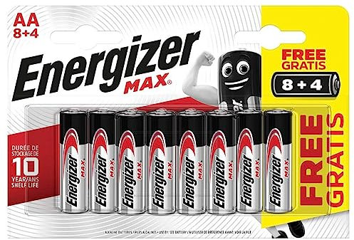 Energizer Max. langlebige Alkali-Leistung, 12 x AA-Batterien
