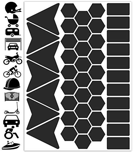 Biomar Labs Reflektor Aufkleber Set – Reflektierende Sticker als Reflektoren für Fahrrad Auto Motorrad Scooter, wetterfest und selbstklebend D 47