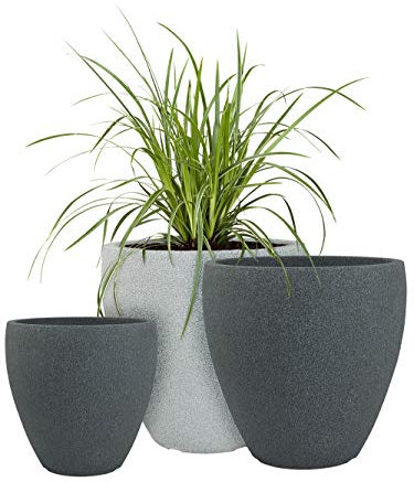 Pflanzwerk® Pflanzkübel Kunststoff Cup Anthrazit Ø40cm Blumentopf *Frostbeständige Blumenkübel* *100% ÖKOLOGISCH* *2 Jahre GARANTIE* *Premium Pflanzenkübel Qualität*