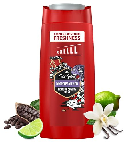 Old Spice Night Panther Men’s Shower Gel & Shampoo 675ml Multi-Use 3-in-1 Hair-Face-Body Wash. Long Lasting Fresh, Perfume Quality Scent