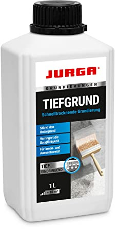 JURGA Tiefgrund LF 1L (≈10m²) Grundierung für Wand & Boden, Tiefengrund für Rigips Gipskarton Beton Estrich Putz SB-Platten (1 Liter)