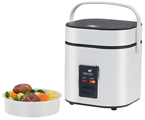 Senya - Olla de arroz 2L - Olla eléctrica con cocción de vapor, mantenimiento caliente, apagado automático - 400 W, Rice Cooker Compact Blanco - Rice Cooker Mini 2L SYCK-RC004