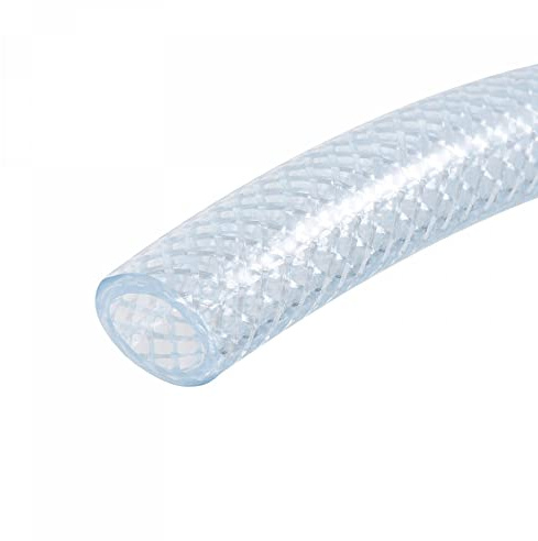 sourcing map 8mm ID 12mm OD Clear PVC Tube, Braided Hose for Water Tubing Agricultural Irrigation,10ft Length