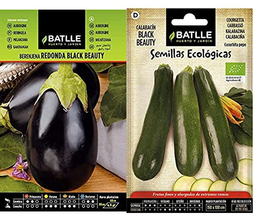 Semillas Batlle Berenjena REDONDA Black Beauty & Calabacín Black Beauty - ECO