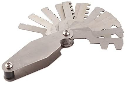 T-Gewindelehre Gewinde Whitworth Gewindesteigungslehre Schraubensteigungslehre Steigungsschneidelehre Messwerkzeug (30-Grad-T-Gewindeschablone)