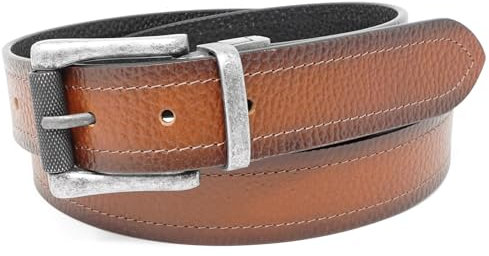 Florsheim Herren Brower Wendegürtel aus echtem Leder, 35 mm Gürtel, Schwarz/Cognac, wendbar, 38