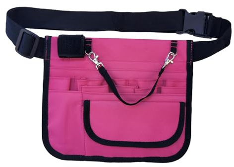 Generic Nurse Waist Bag Hip Bag Adjustable with Tape Holder, Extra Pocket, Belt Strap Fanny Pack Tool Case for Accessories Hospital, Pink