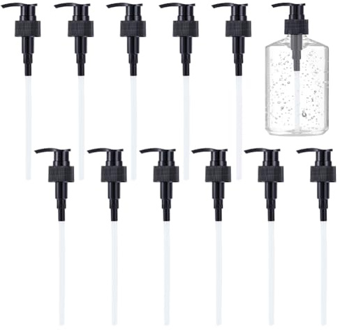 BENECREAT 12 pompe di ricambio nere da 28 a 400 erogatori per dispenser di sapone, pompe in plastica per sapone, lozioni, shampoo, cucina e bagno