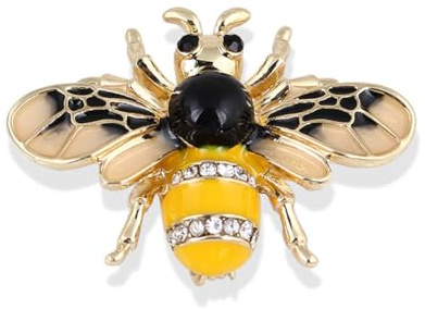 Biene Brosche Kristall Insekt Honig Anstecknadel Cute Yellow Bee Safety Pin Metall Dekoration Zubehör für Hochzeit Kleid Tasche Schmuck