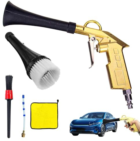 QZQUFJ Hochdruck-Druckluft-Reinigungspistole aus Aluminiumlegierung und PE-Material. Entwickelt für den Einsatz mit 6-9,2 Bar Druckluft. Ideal zum Waschen von Autos und Böden