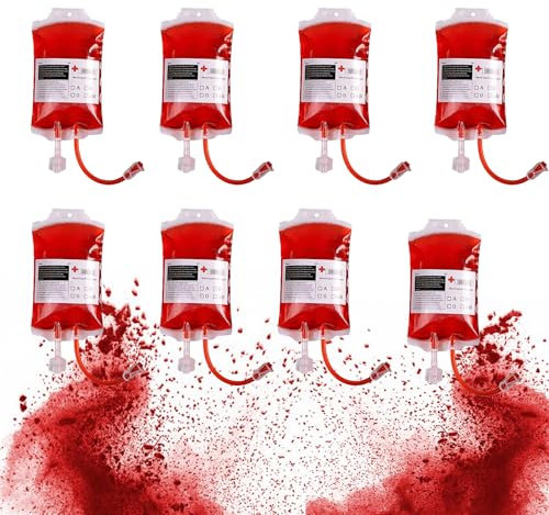 Sacca Per Sangue, Contenitore Per Bevande Per Feste, Sacca Di Sangue, 8 Pcs 350ml Borsa Per Bevande Di Halloween, Sacca Di Sangue Vampire, Sacchetti Per Bevande Tema Sangue, Sacche Di Sangue Finte