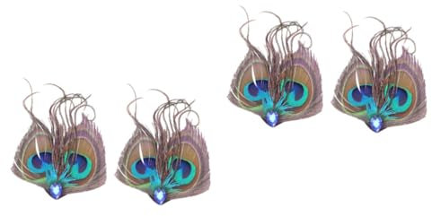 DEARMAMY 4stücke Peacock Haarklammern Strass Für Hochzeiten Und Tanzpartys Und Stilvoller Haarschmuck Für Frauen Und Mädchen Für Besondere Anlässe