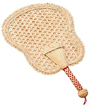FUNOMOCYA Handmade Braided Cattail Fan Summer Cooling Fan Light Handheld for Outdoor Use Knitted Cattail Leaf Shape