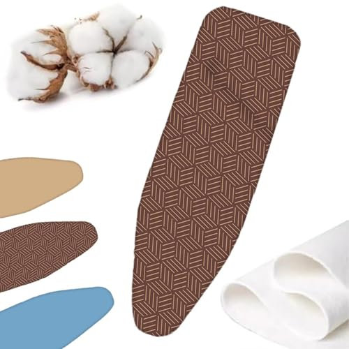 YCBTPS Rivestimento per ASSE da Stiro Vapore, Copriasse da Stiro di Ricambio 80X30 100X33 110X35 120X38 140x45cm Copertura ASSE da Stiro con Imbottitura(Brown,124x45cm(49x18in))