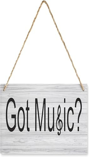 Decor Door Wooden Hanging Sign Got Music Funny Office Decor Wall Decoration Decor Door Wooden Hanging Sign Hanging Home Decor Wooden Farmhouse Wall Decor For Living Room Decor 8x8