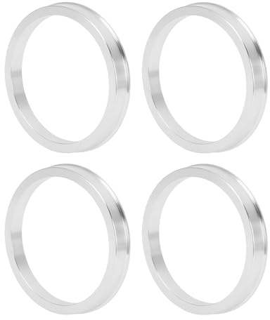 INFINAUTO Autofelgen-Naben-Zentrierringe Silber 4 Stück Aluminium | Silbern, Aluminiumlegierung, Stoßdämpfend, Hitzebeständig, Langlebig, Dicke 10mm, Direkter Ersatz, Präzise Passform