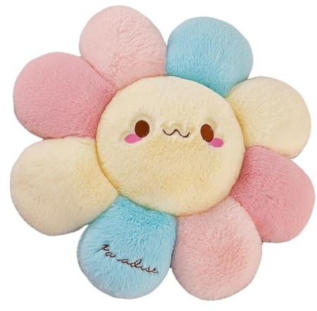 Generisch Blumen-Wurfkissen, Blumen-Plüschkissen,Plüsch-Wurfkissen - Sonnenblumen-Wurfkissen, florales Sitzkissen, niedliche Raumdekoration und Plüschkissen für Schlafzimmer