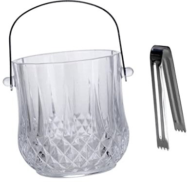 Cabilock Seau À Glace en Verre avec Poignée Récipient À Glace Idéal pour Les Bars Et Les Karaokés