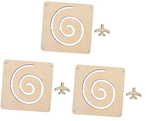 TOPPERFUN 3sätze Holzscheiben Rutsche Flugzeug Ornament Für Junge Mädchen Diy Blanker Holzchip Mit Filigranem Design Fantasie Und Handwerklichen Fähigkeiten
