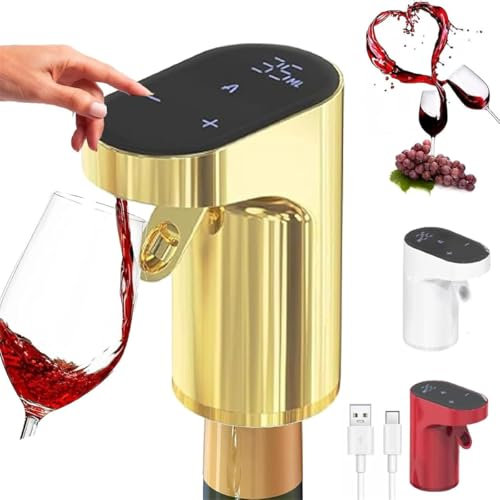 Sipvault - Dispenser intelligente per liquori, decanter elettrico per vino, quantità regolabile per alcol (oro)