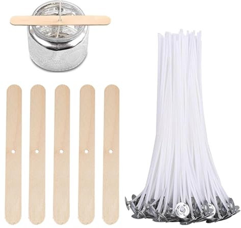 100 Stück Kerzendocht, Kerzendochte für Kerzen,15cm Docht für Kerzen,Cotton Candle Rauchfrei Dochte Candle Wick mit Soja Wachs, Kerzen Docht für Die Kerzenherstellung Candle DIY