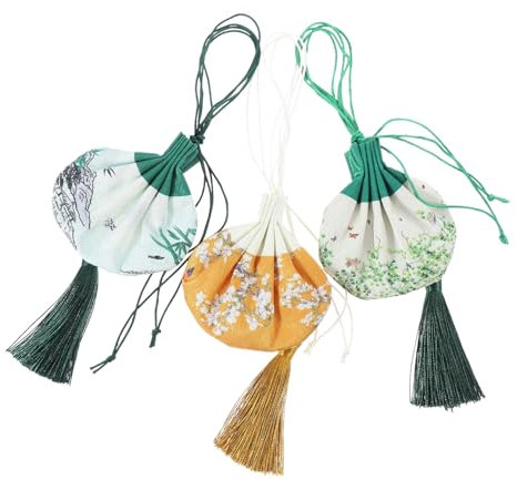 PRETYZOOM 3stücke Leere Duftbeutel Chinesischer Stil Nachfüllbar Mit Quaste Für Perlen Schmuck Kleinteile Als Geschenkidee Für Feiertage Geburtstage Hochzeiten