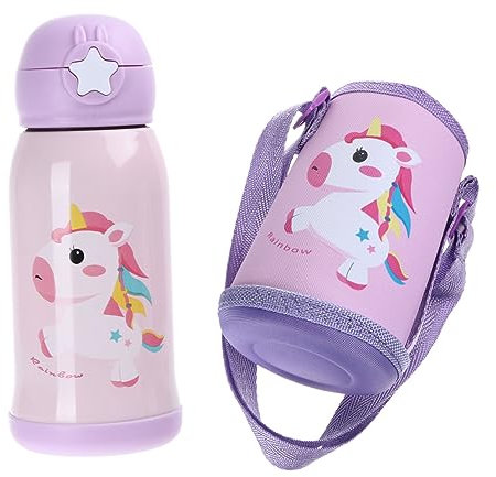 COLLBATH Stylischer Vakuumbecher Mit Muster Thermobecher Für Zuhause Kompakt Und Leicht Wärmedämmung Mit Strohhalm