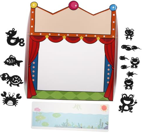 GLSTOY 1satz Mädchen Tragbares Puppentheater Mit Schattenpuppen Spielzeug Für Geschichtenerzählen Und Kreative Handwerksprojekte Fördert Motorische Fähigkeiten Und Wissenschaftliches