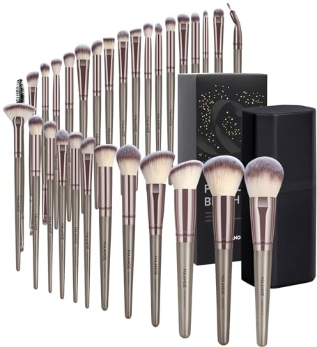 MAANGE Lot de 30 pinceaux de maquillage professionnels pour fond de teint, poudre, blush, anti-cernes, contour, maquillage des yeux et du visage