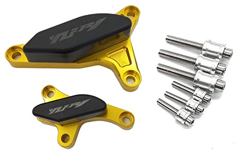 YIJIEBAO Passend for Yamaha YZF-R1 2007 2008 CNC POM Sturzpad Crash Pad Motor Stator Case Saver Cover Fallschutz for Yamaha YZF R1 Motorrad-Motorschutz(Gold)