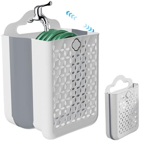 Dorccsi Hose Reel Box, Expandable Strong Load Garden Hose Holder With Round Handle For Outside Yard Garden Holder Boxes For Outside Reel Box