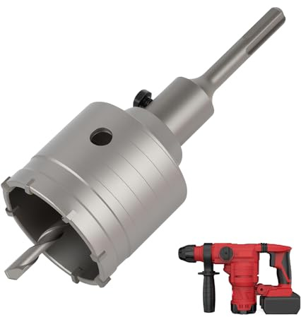 Corona Hormigon, Sierra Corona Perforadora de Hormigón 65 mm, Brocas Hormigon, Brocas para Taladro, Adaptador SDS Plus, Broca Piloto de 110 mm para Ladrillo, Barro y Espuma (65mm)
