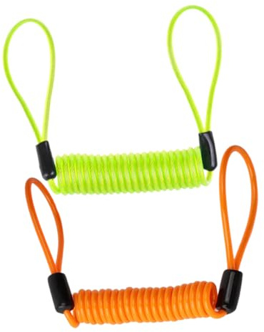 KOCKSHION 2 Piezas Candado Cable Disco Freno Resistente y Forrado para Bicicleta y Moto Colores Amarillo y Naranja Seguridad Antirrobo con Acero y PVC